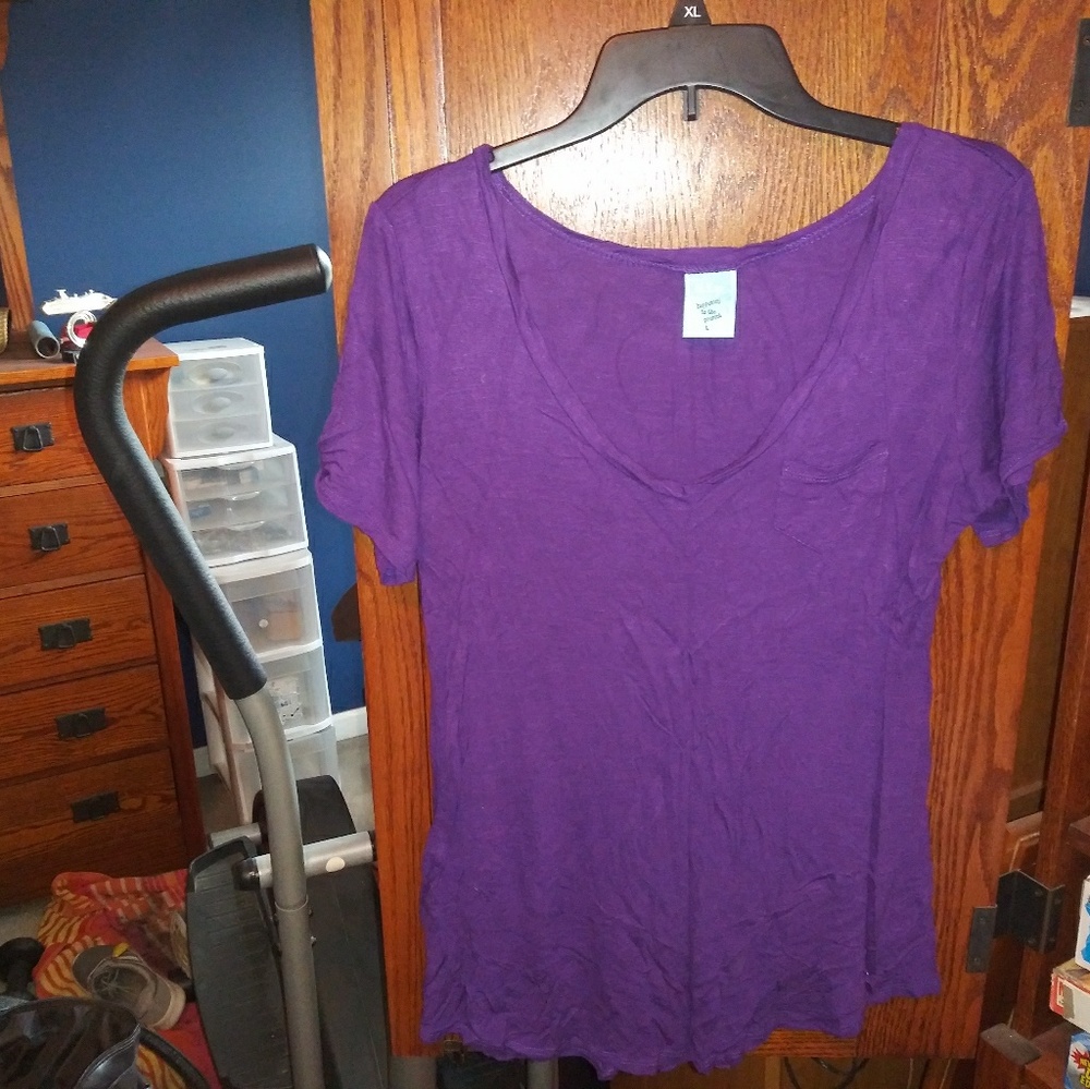 H.I.P Y2k Purple Button Sleeve T-Shirt